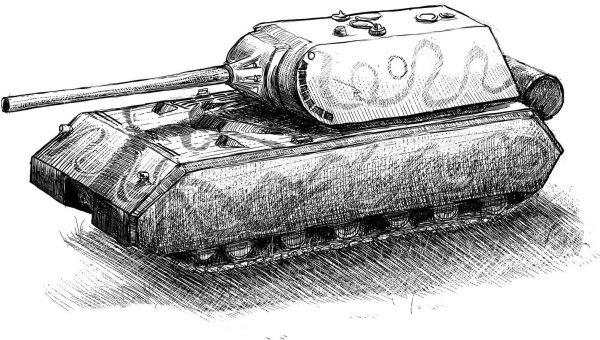 Танки World of Tanks танк Маус карандашом