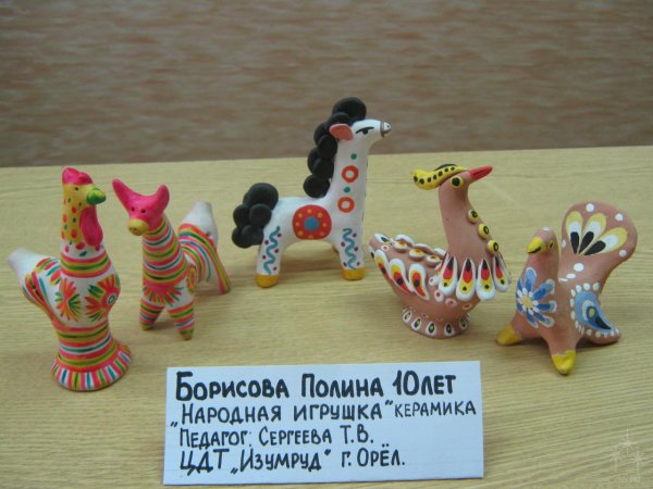 Глиняные игрушки Дымковская Филимоновская