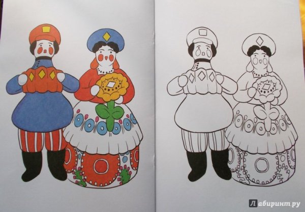 Дымковская игрушка раскраска