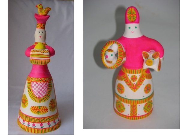 Филимоновская глиняная игрушка Барыня