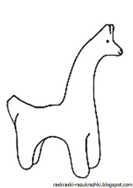 Шаблон филимоновской лошадки для росписи