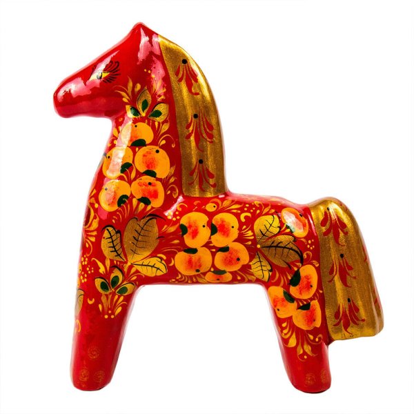 Хохломская роспись конь