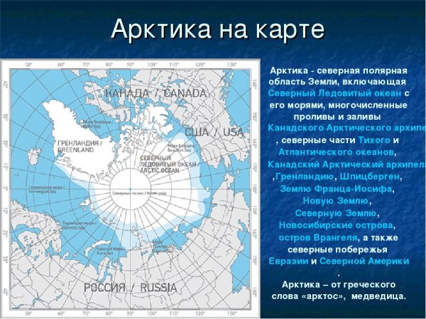 Карта Арктики географическая