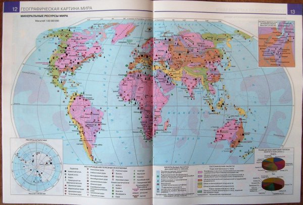 Атлас 10 класс география Минеральные ресурсы мира