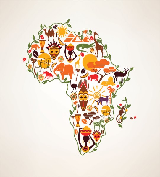 Карта Африки стилизованная