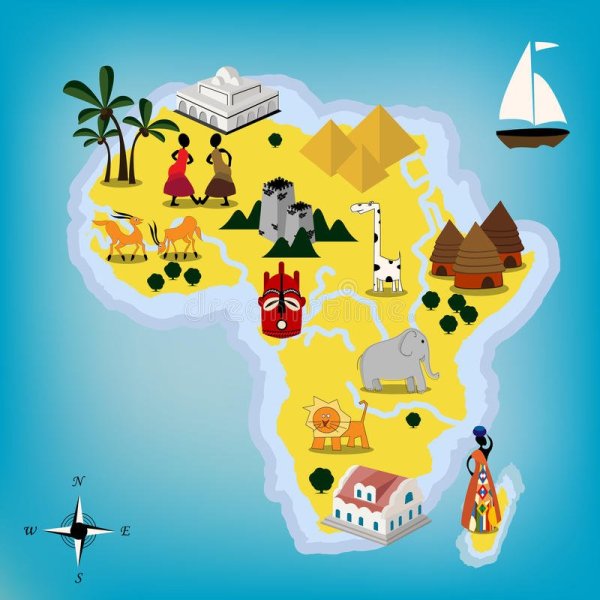 Достопримечательности Африки на карте