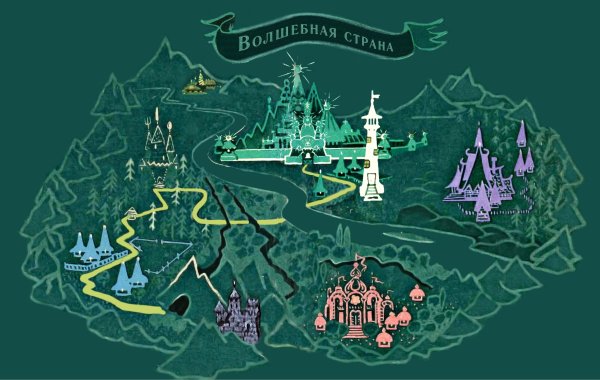 Карта волшебной страны из волшебника изумрудного города Волкова