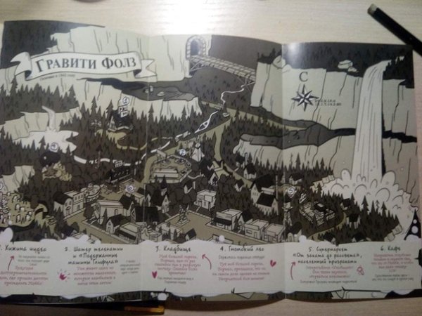 Город Гравити Фолз на карте