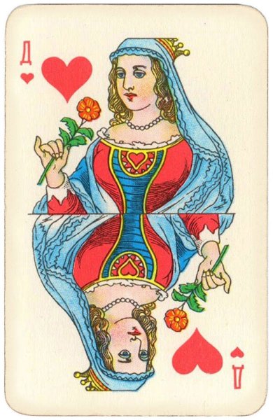 Игральная карта дама пик