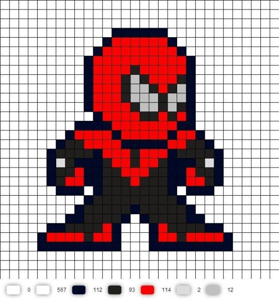 Perler Beads схемы человек паук