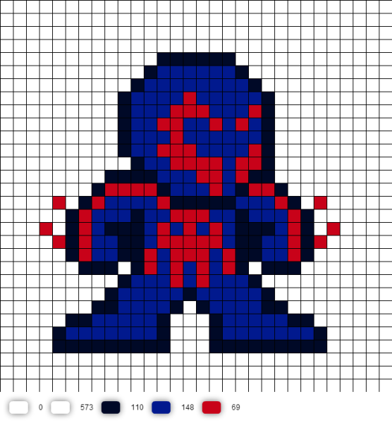 Perler Beads схемы человек паук