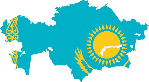 Казахстан карта флаг