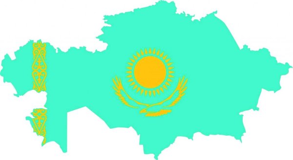 Казахстан карта флаг