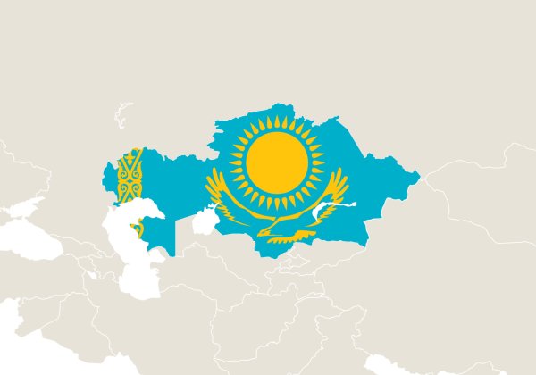 Казахстан карта флаг