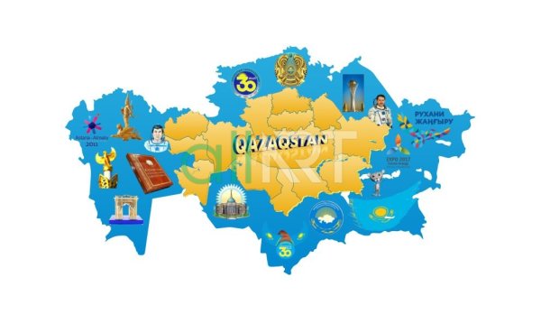 Поделка карта Казахстана с городами