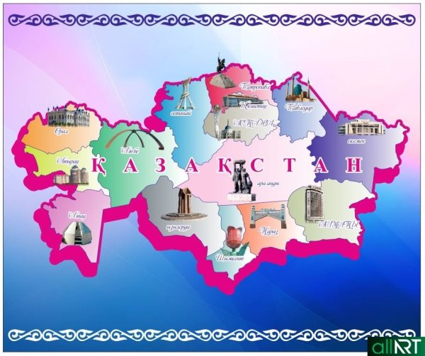Карта Казахстана для детей
