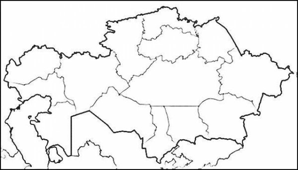 Контурная карта Казахстана