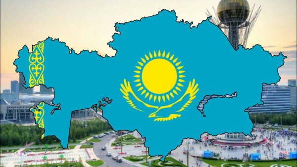 Казахстан карта флаг