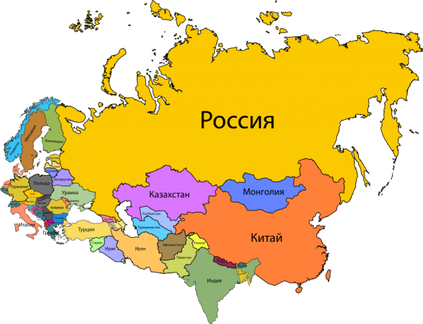 Карта Россия Монголия Китай
