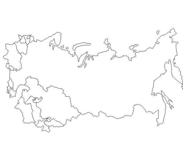 Карта России и СНГ контур