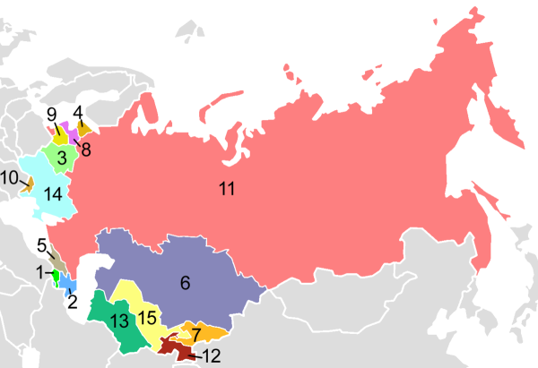 Распад СССР карта