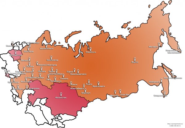 Карта России Казахстана и Беларуси