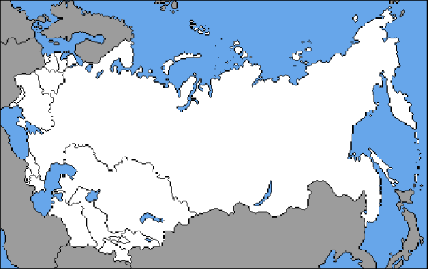 Карта СССР С республиками пустая