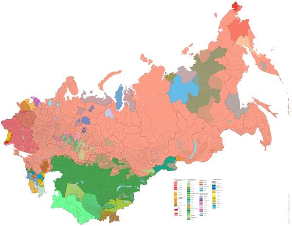 Этническая карта СССР 1989