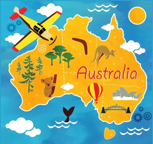 Рисунки карта австралии (44 фото)