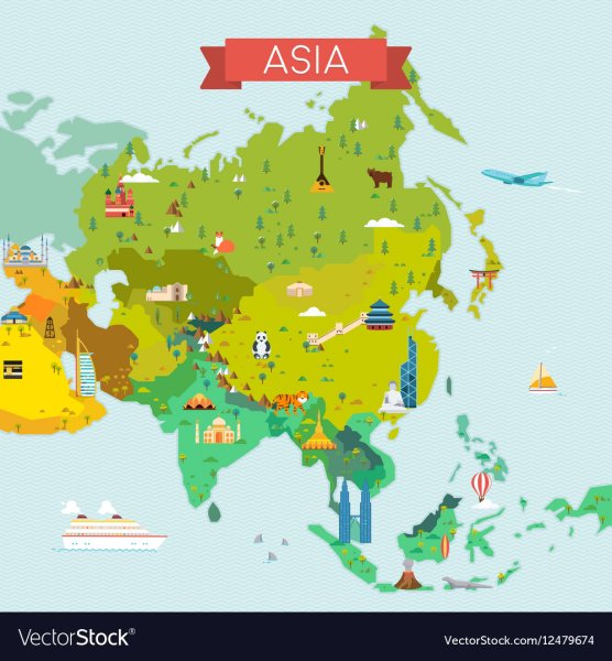 Карта Азии вектор