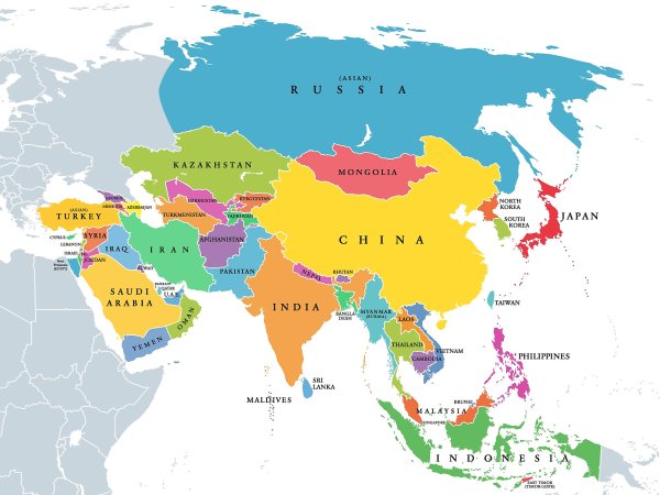 Рисунки карта азии со странами (42 фото)