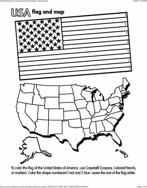 Карта США раскраска