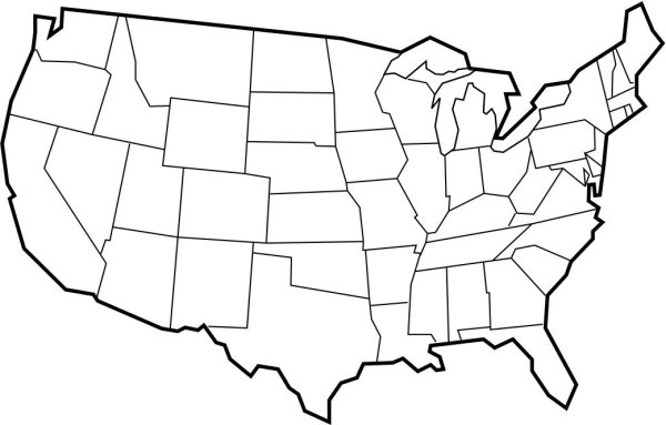 50 Штатов США контурнаяксрта