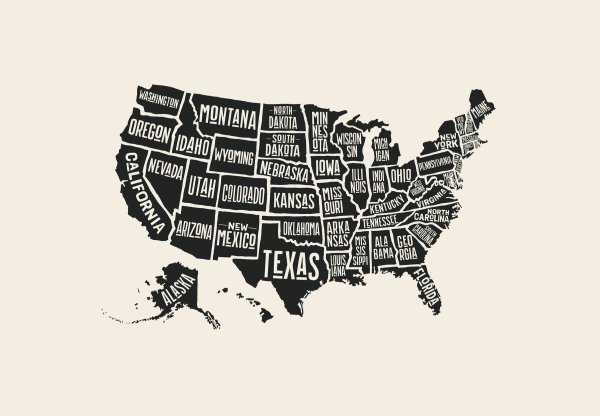 Карта США красивая