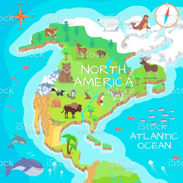 Континент Северная Америка для детей