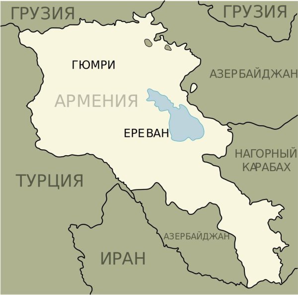 Границы Армении на карте
