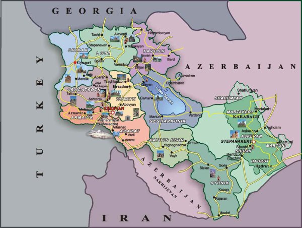 Республика Армения карта