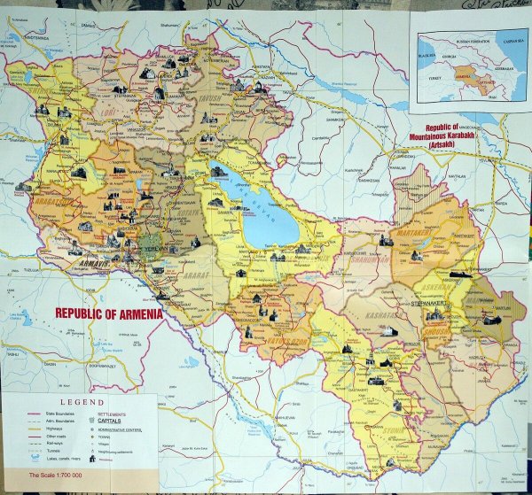 Карта Армении и Арцаха