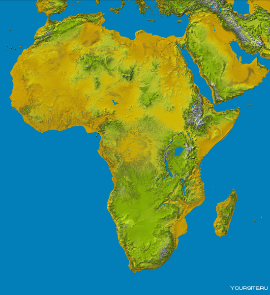 Материк Африка на карте