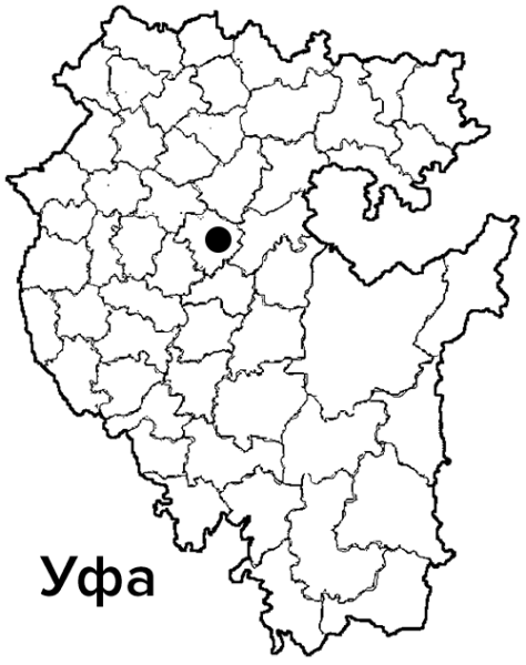 Контурная карта Башкирии
