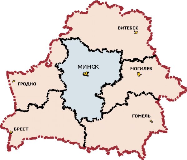 Карта границы территории Белоруссия