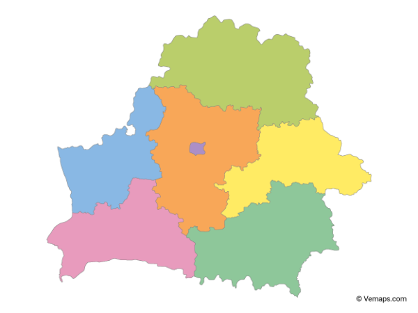 Цветная карта Беларуси