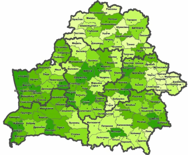 Республика Белоруссия карта