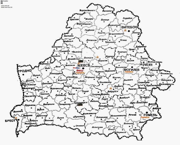 Контурная карта Белоруссии