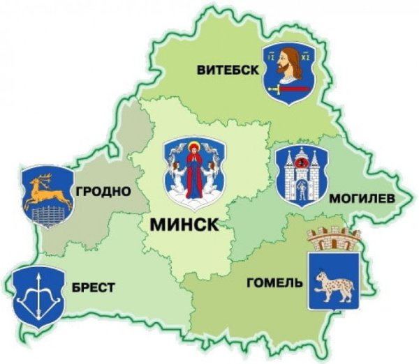 Карта Беларуси с областями