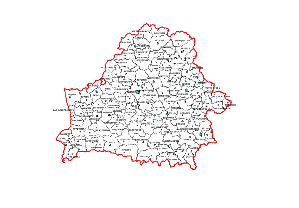 Карта Беларуси контурная карта