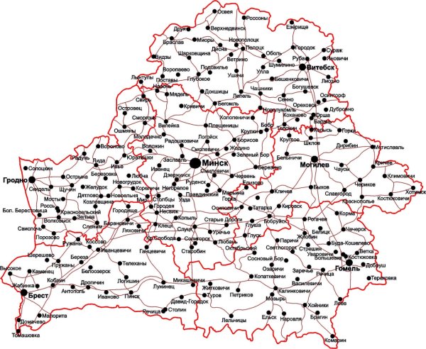 Автомобильная карта Белоруссии