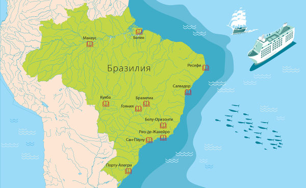 Бразилия на карте мира
