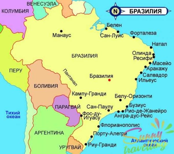 Сан-Паулу Бразилия на карте