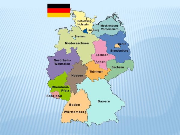 Карта Германии контур